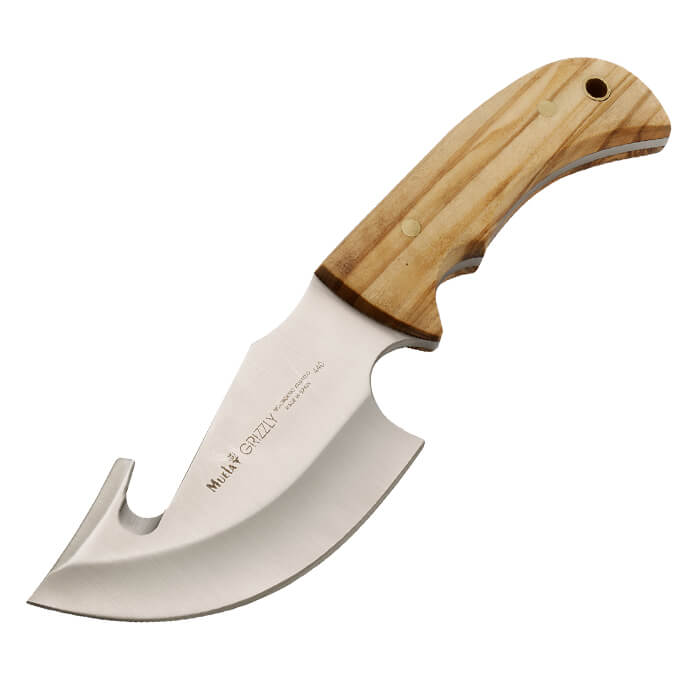 Cuchillo enterizo desollador con las cachas en madera de olivo co...