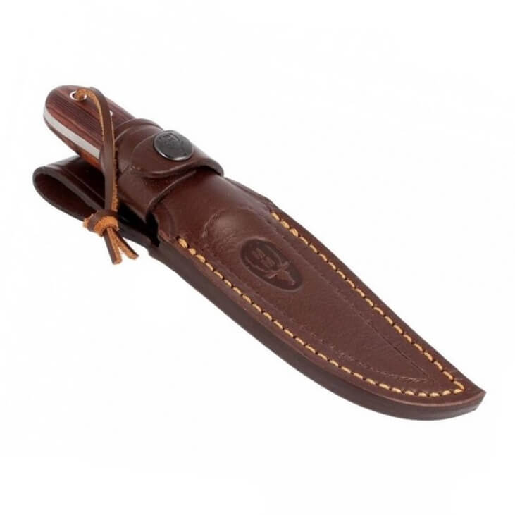 cuchillo de caza Muela Bison 9NL con mango de madera de palo violeta y hoja de 9 cm