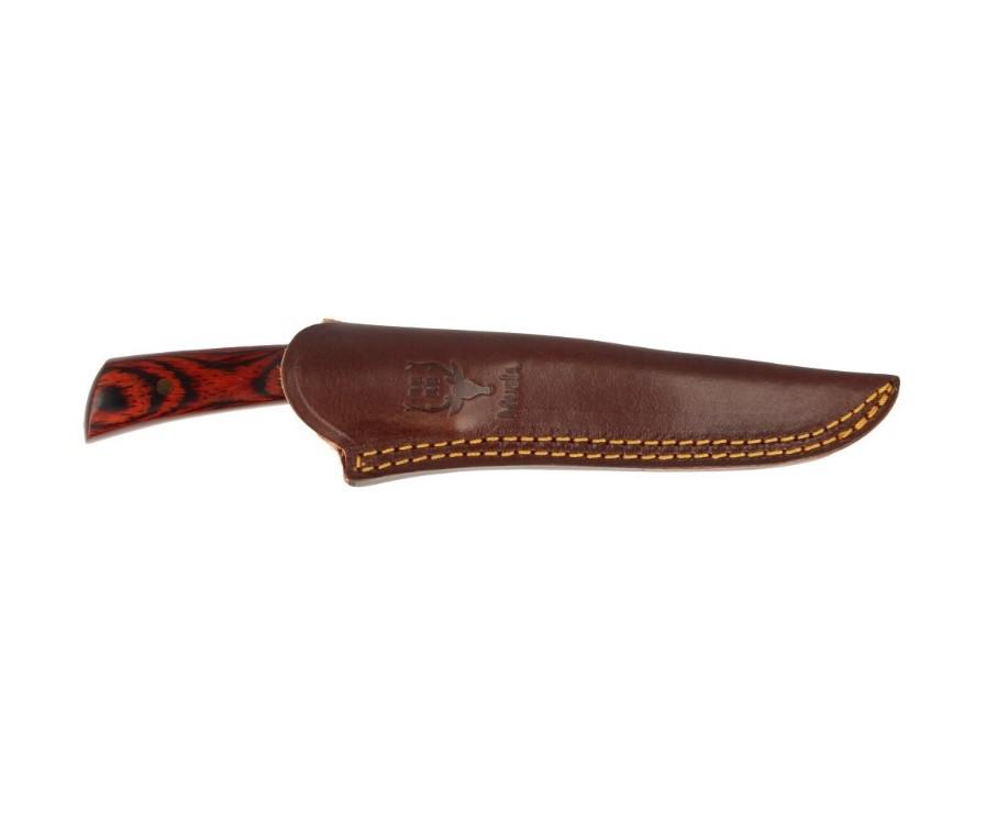 Cuchillo de caza Muela Rebeco-11R con mango de madera madera roja y hoja de 12 cm