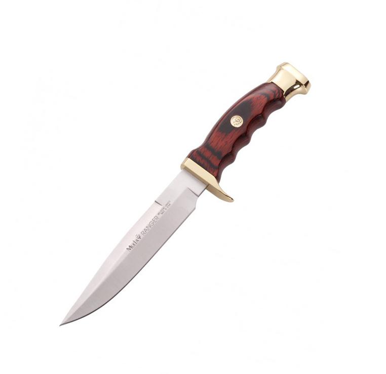 Cuchillo de caza Muela Ranger con mango de madera madera roja y h...