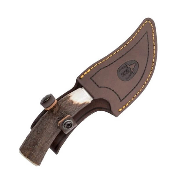 Cuchillo de caza Muela Sabueso-11A con mango de asta de ciervo y hoja de 11 cm