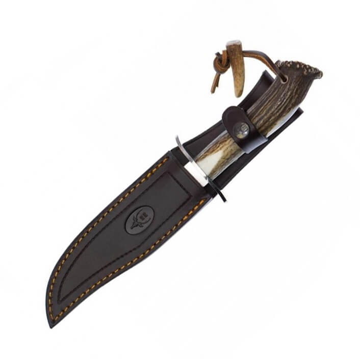 Cuchillo de caza Muela CAZ-16 con mango de asta de ciervo y hoja de 16 cm