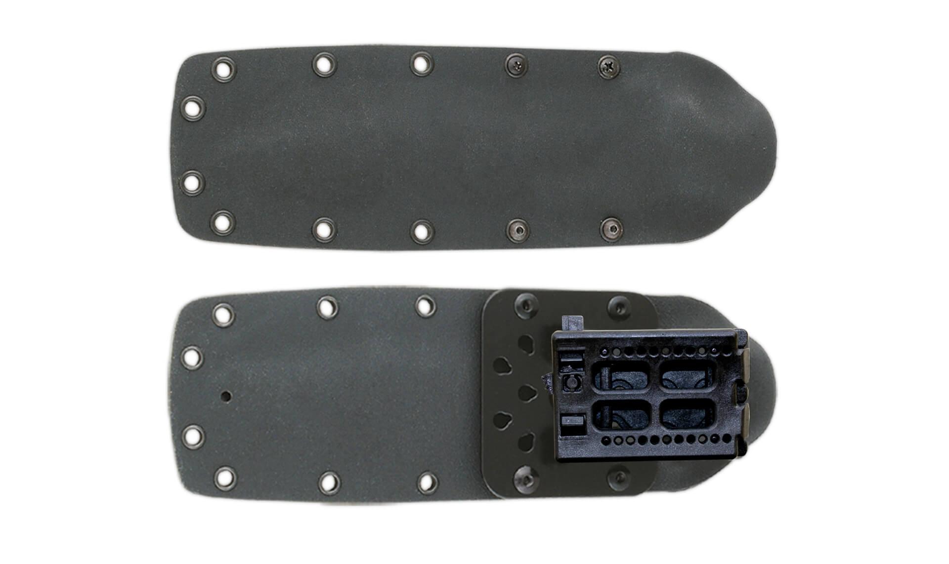 Couteau Boina Verde Español avec manche en micarta noir et étui en kydex