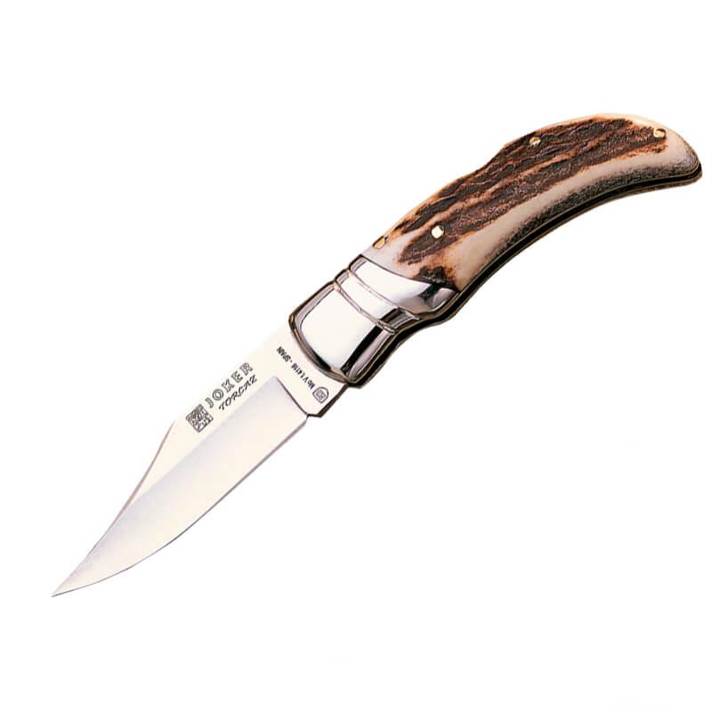 Navaja de bolsillo Joker Torcaz con mango de asta de ciervo y hoj...