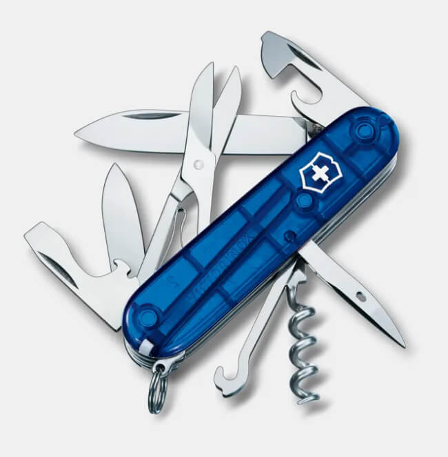 Navaja Suiza Victorinox Climber Azul Translúcido con 14 funciones