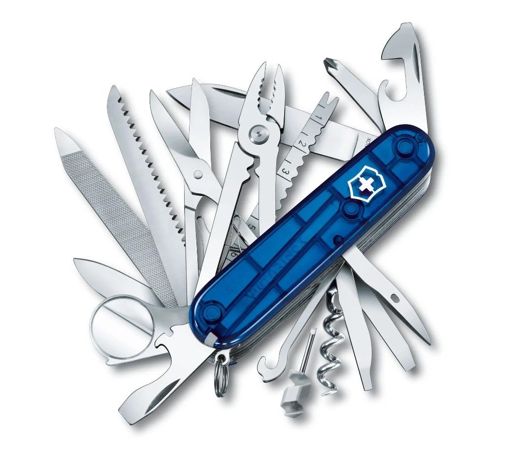 Canivete Victorinox Swiss Champ azul translúcido com 33 funções