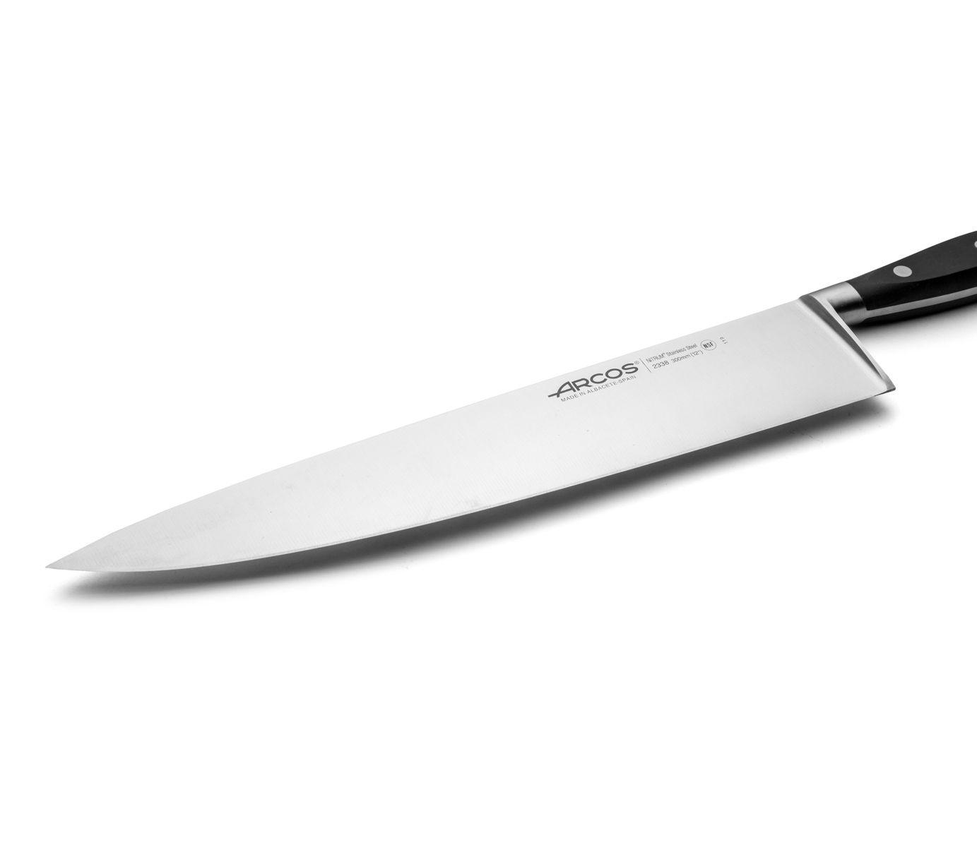 Cuchillo cocinero Arcos Riviera negra con hoja de acero NITRUM de 30 cm
