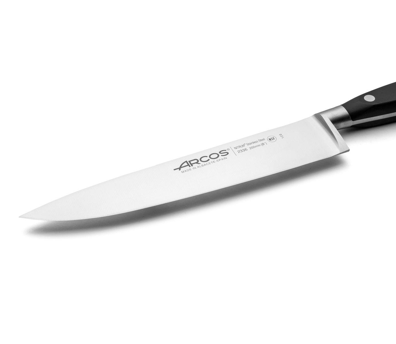 Arcos Riviera Schwarz Riviera Kochmesser mit 20 cm NITRUM-Stahlklinge