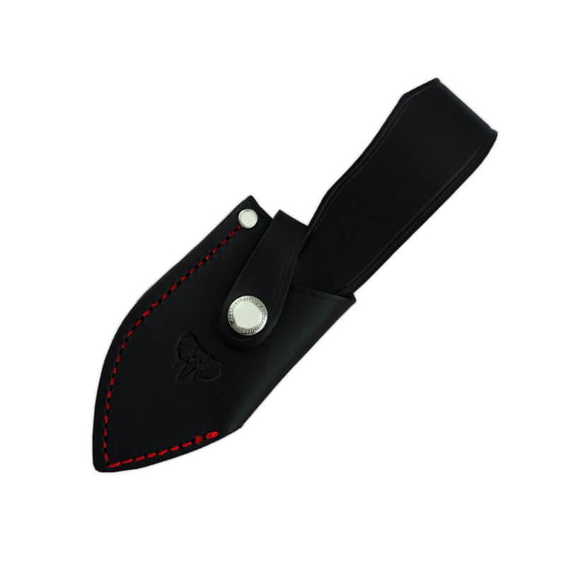 Cuchillo Cudeman Mini Boina. Mango micarta negra. Acero BÖHLER N-695. Funda cuero.