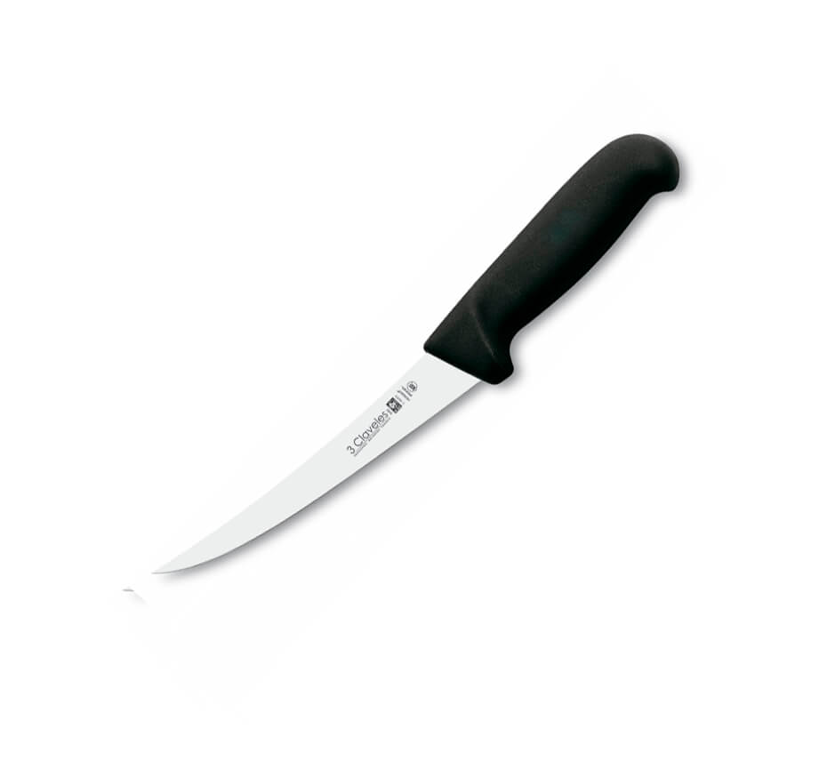 Cuchillo deshuesador curvo con mango negro  y hoja de 15 cm 3 Cla...