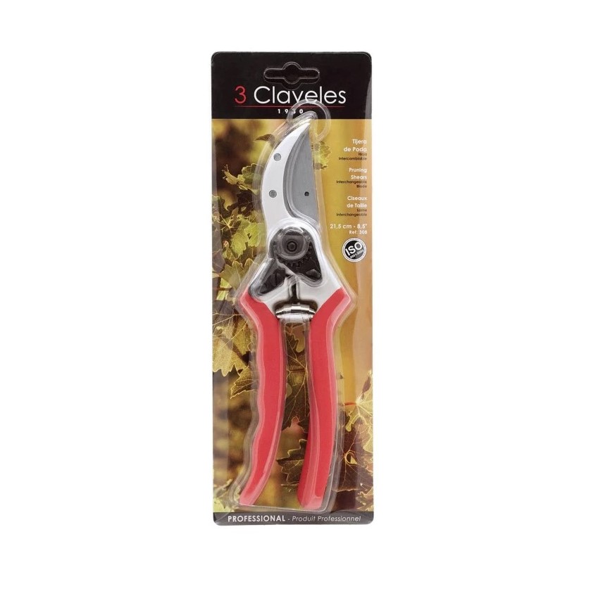Pruning shears with interchangeable blade and forged aluminium handle 3 Claveles
