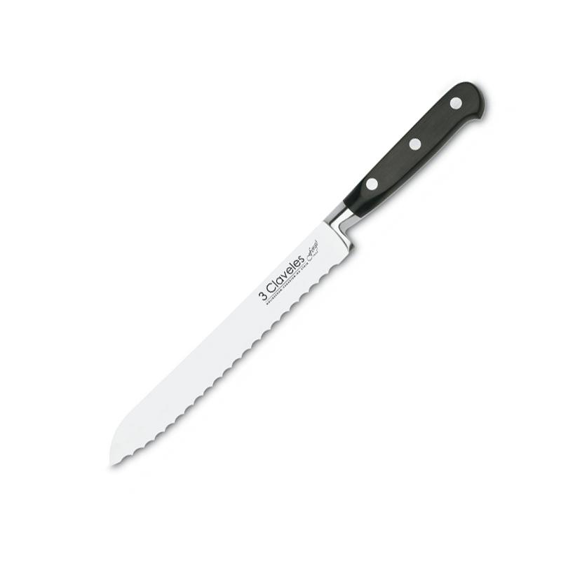 Cuchillo para pan con hoja dentada de 20 cm 3 Claveles Forgé