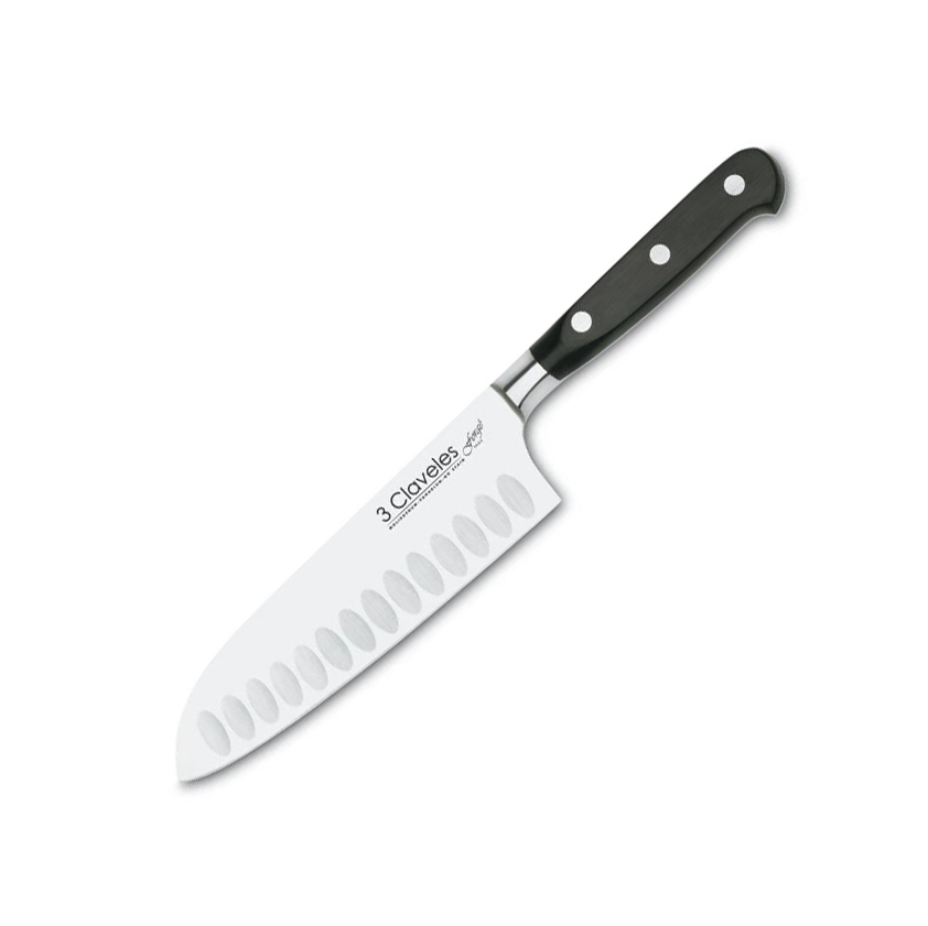 Cuchillo Santoku 3 Claveles forgé con hoja de 17 cm y mango de PO...