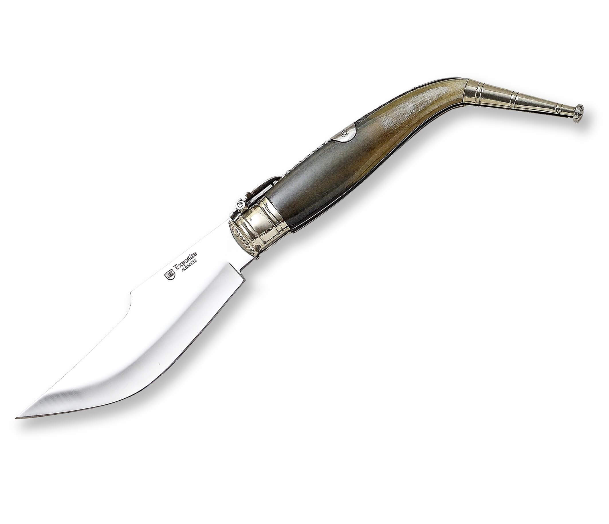 Navaja Artesana Bandolera de Asta de toro y hoja de 12.5 cm