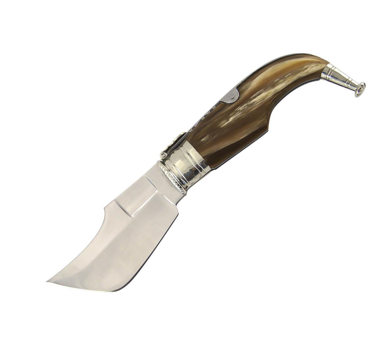 Navaja capaora con mango de asta de toro y hoja de 10 cm