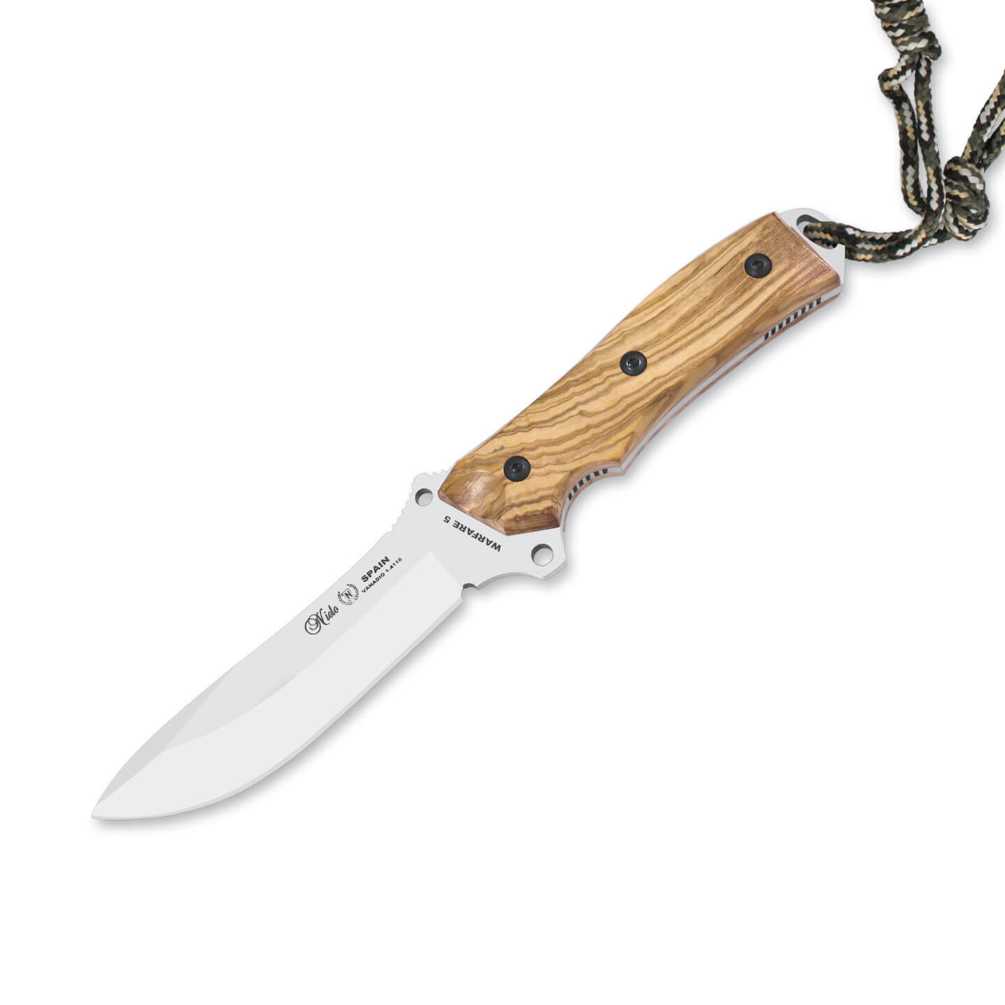 Cuchillo táctico Nieto Warfare con mango de madera de olivo y hoj...