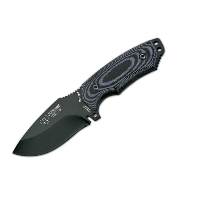 Cuchillo Cudeman Mini Boina. Mango micarta negra. Acero BÖHLER N-695. Funda Kydex