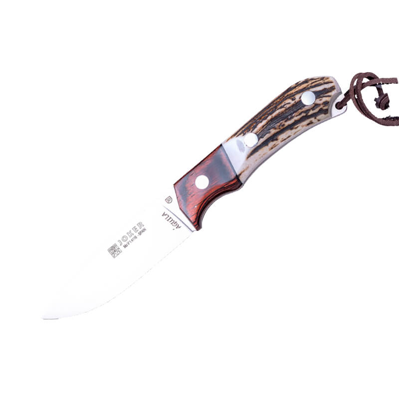 Cuchillo deportivo Joker Águila con mango de asta de ciervo y vir...