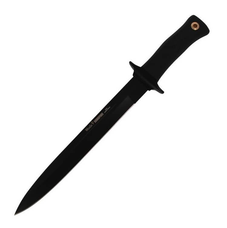 Cuchillo de caza Muela Scorpion-26N con mango de goma negra y hoj...