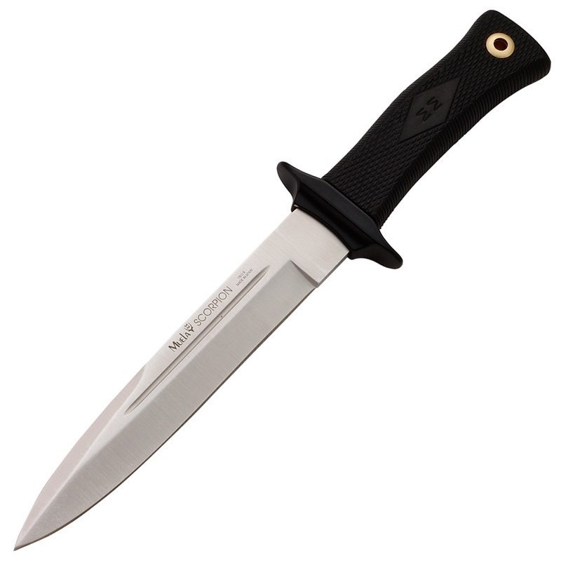 Cuchillo de caza Muela Scorpion-19W con mango de goma negra y hoj...