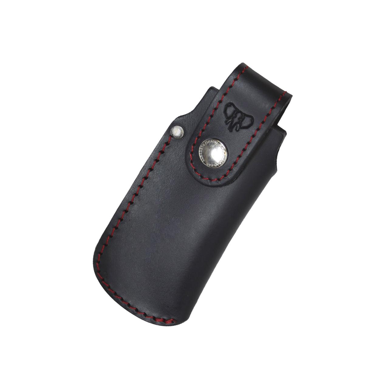 Navaja MT4 Cudeman. Mango micarta negra. Funda de cuero