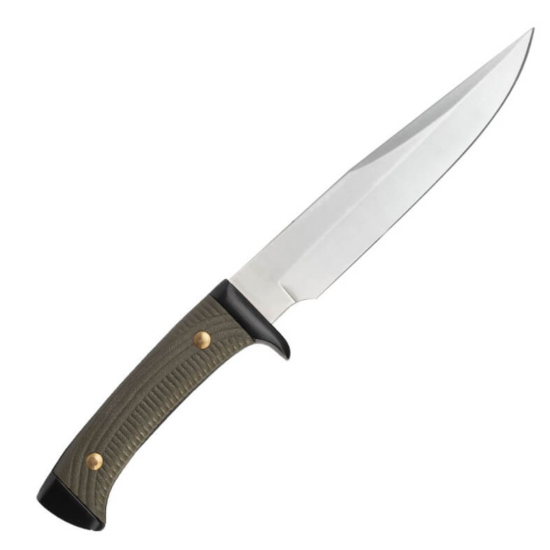 Cuchillo de caza Muela 3162 con mango de plástico verde y zamak negro