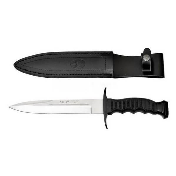 Cuchillo de caza Muela 95-191 con mango negro de goma y zamak y hoja de 19 cm