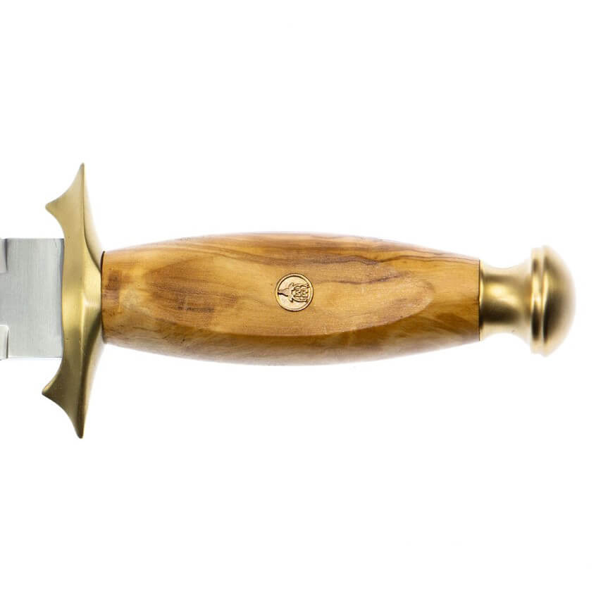 Cuchillo de remate Muela Caribu con mango de madera de olivo y hoja de 22 cm