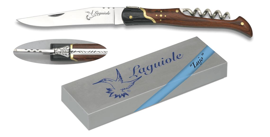Canivete Laguiole Lujo com saca-rolhas, cabo de resistência verme...