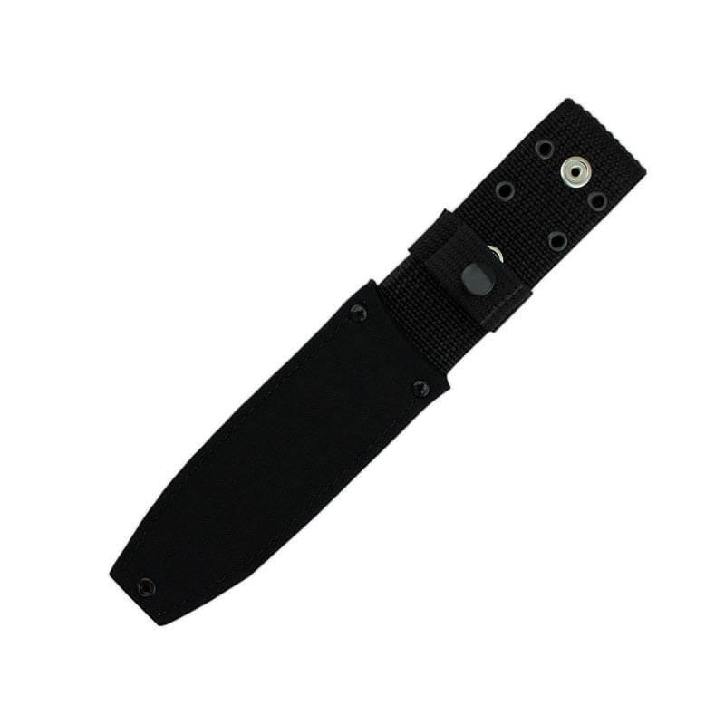 Cudeman TORNADO model tactical knife. Black rubber handle. Satin finish