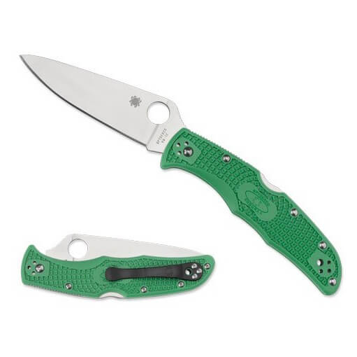 Canivete Spyderco Endura 4 com lâmina VG10 e cabo FRN verde