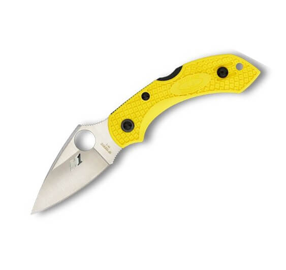 Navaja táctica Spyderco Dragonfly 2 con mango de FRN amarillo y h...