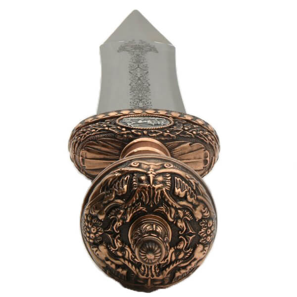 Espada Romana Julio César con empuñadura madera labrada con molde de lattón decorado Marto 517
