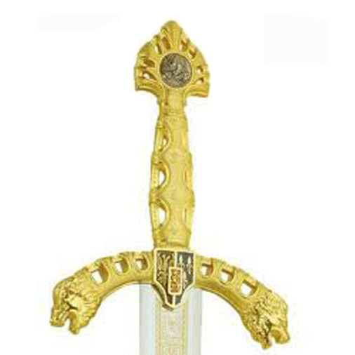 Espada de Roldán con empuñadura dorada con decoraciones 564