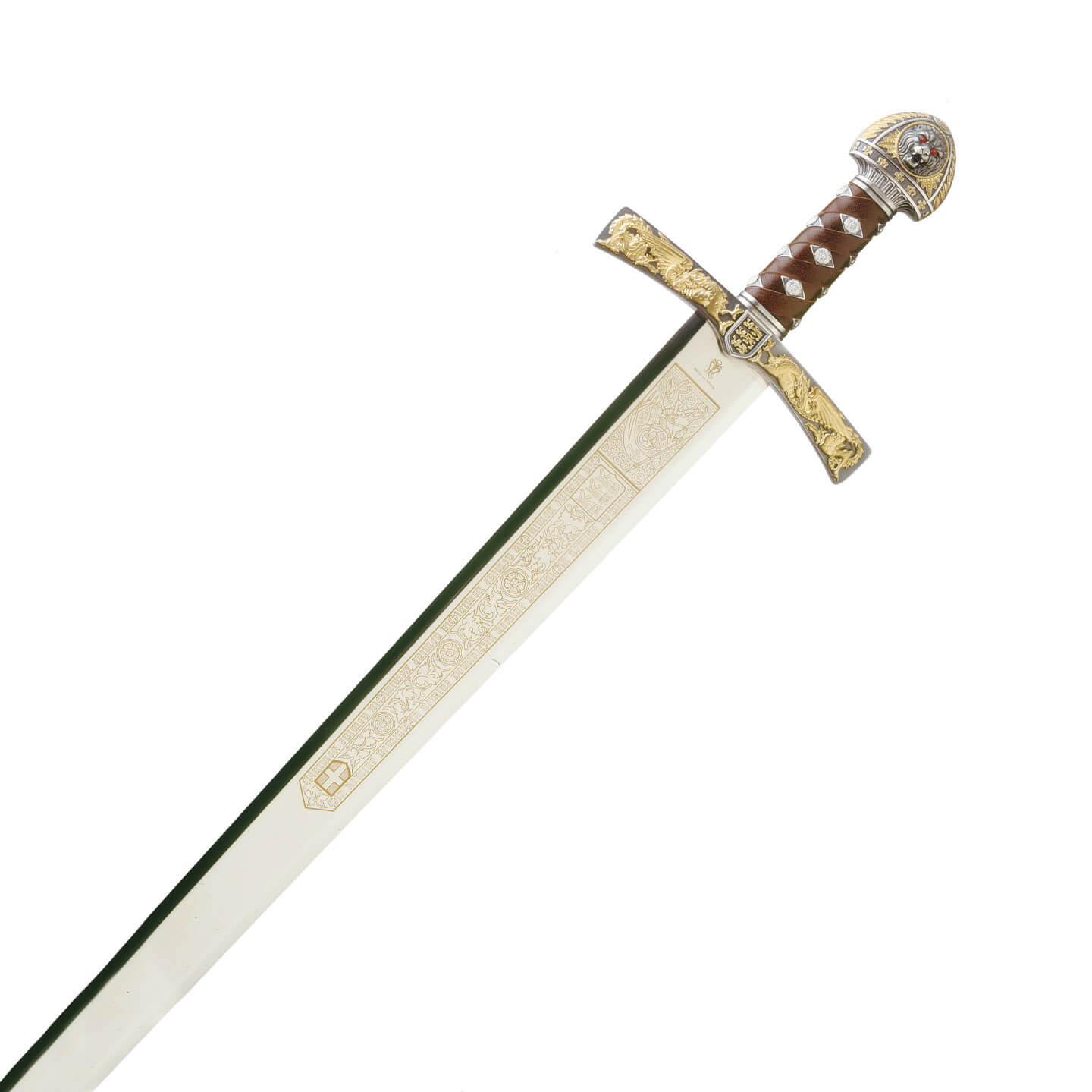 Sword of Richard the Lionheart with leather hilt and gold decorat...