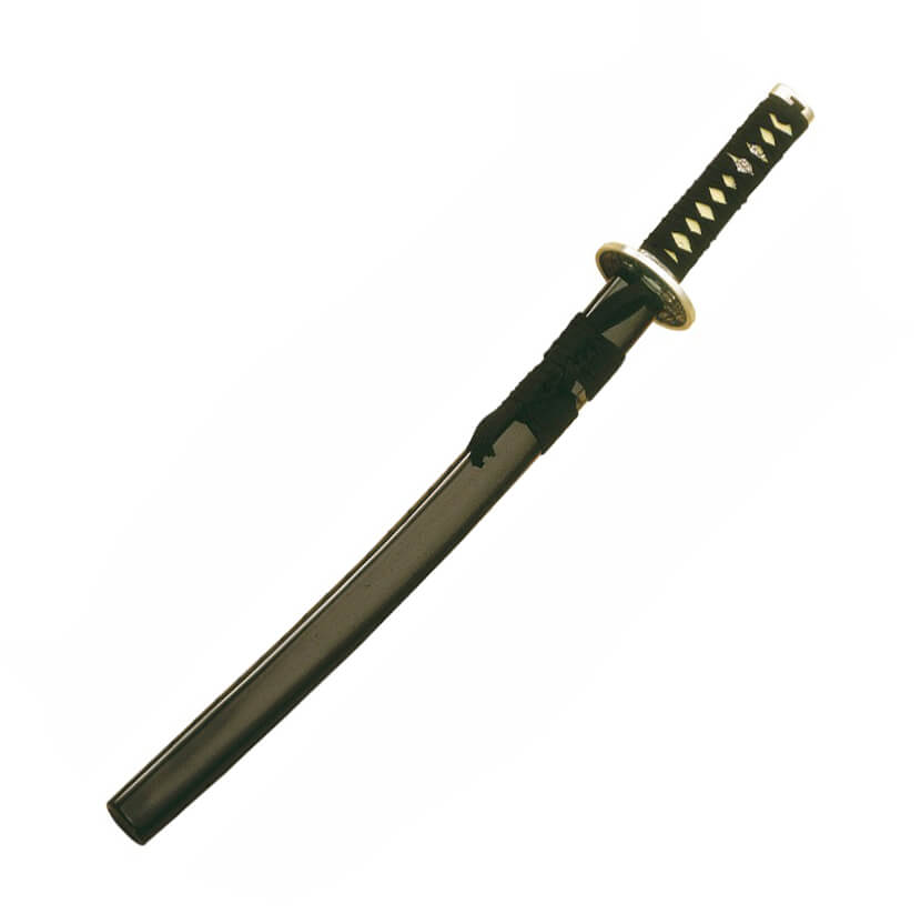 Wakizashi de madeira preta de 75 cm com bainha preta Marto 351