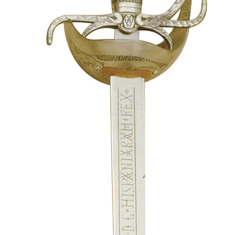 Espada de Carlos III em bronze com lâmina gravada Marto 385