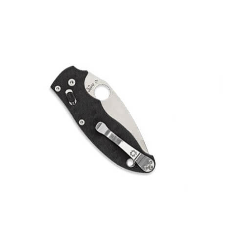 Navaja Spyderco Manix 2 con mango de G10 negro y hoja parcialmente dentada de 8.6 cm