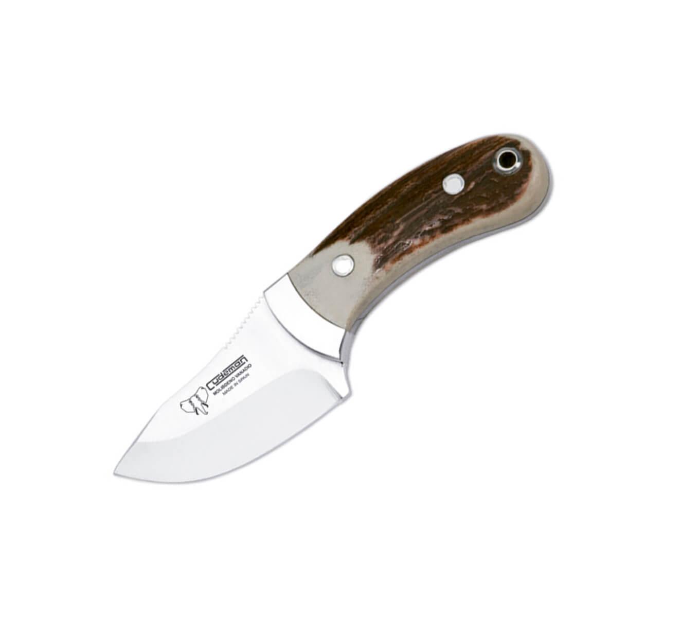 Cuchillo desollador Cudeman  288-C con puño de asta de ciervo y hoja de 7,5 cm