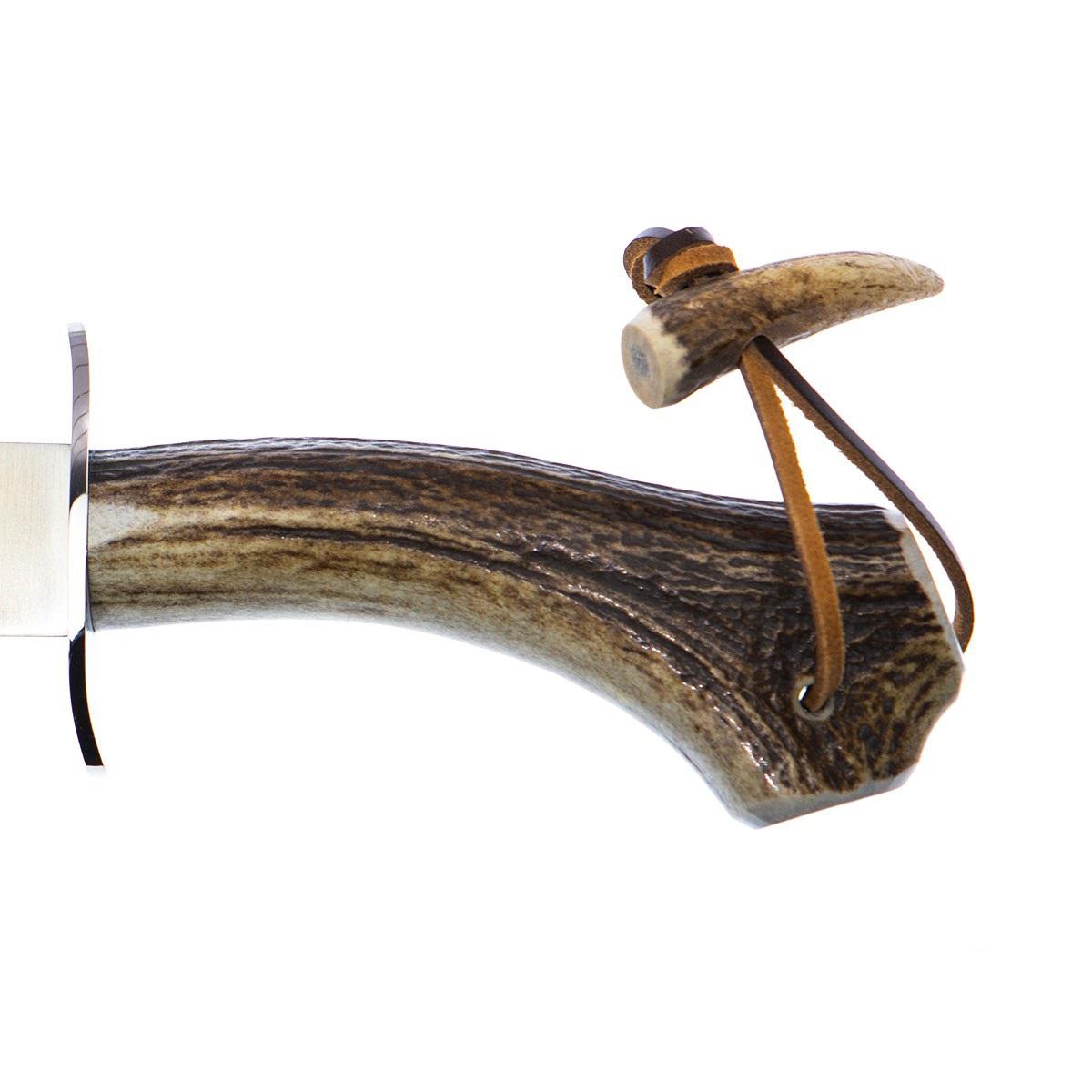 Faca de caça Muela Albar com cabo de chifre de veado e proteção em aço inoxidável