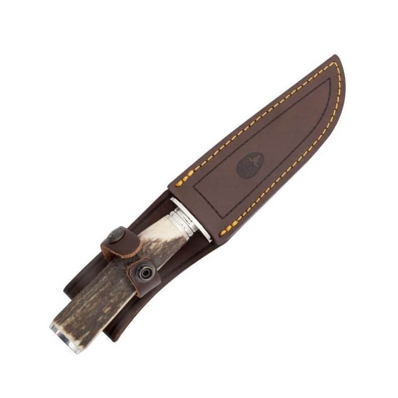 Cuchillo de caza Muela ELK-14A.I con mango de asta de ciervo y guarda de acero inoxidable