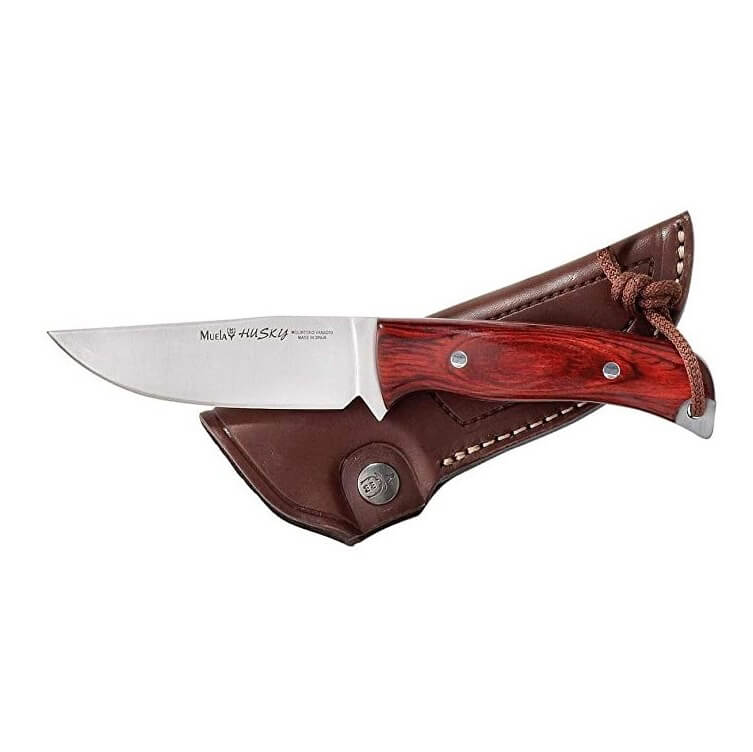 Cuchillo de caza Muela Husky-10R con mango de madera prensada rosewood y hoja de 10 cm
