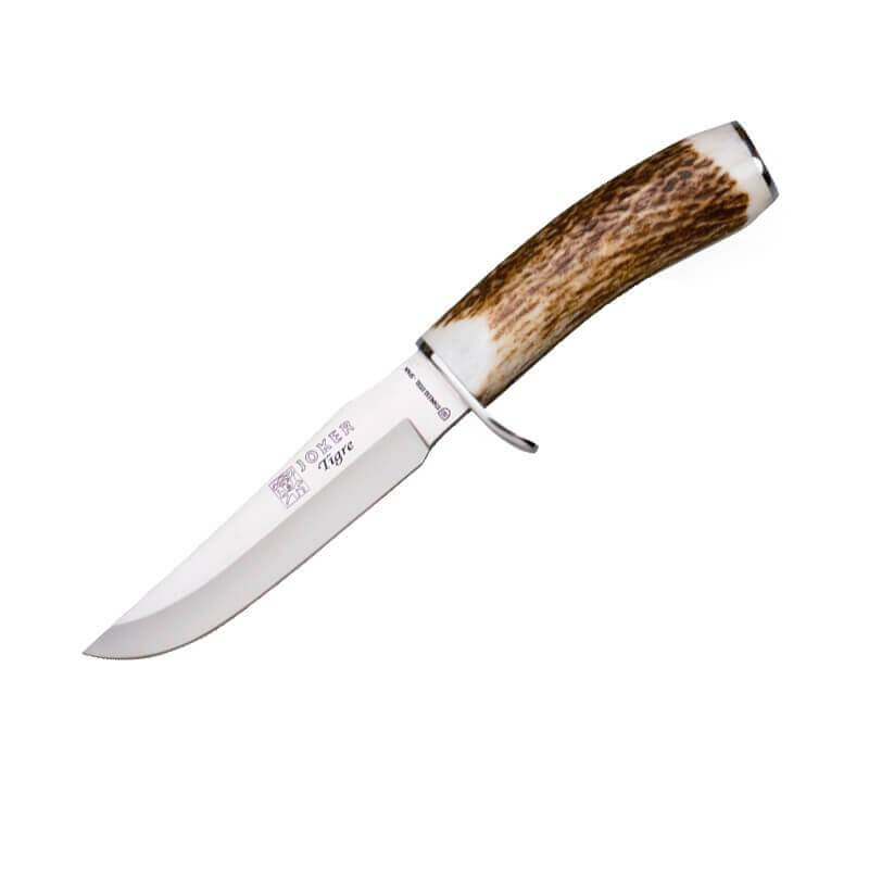 Joker Tigre hunting knife with deer antler handle and 14 cm blade