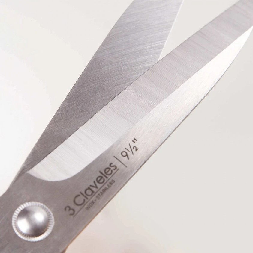 Tijeras de pescado 9.5" para zurdos de acero inoxidable con mango rojo