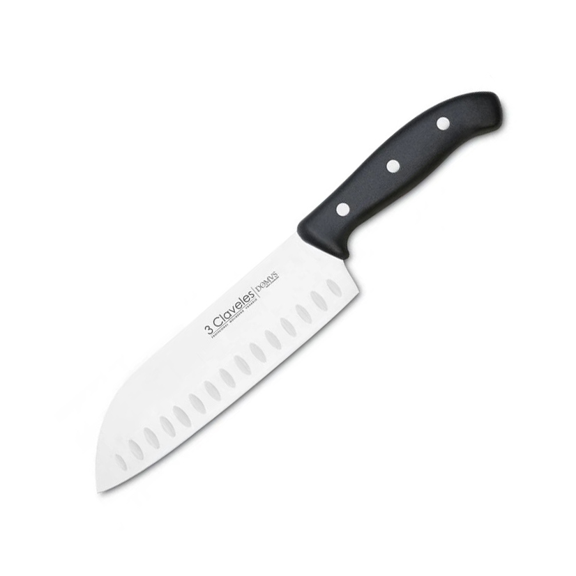 Cuchillo Santoku 3 Claveles serie Domvs con hoja de 18 cm
