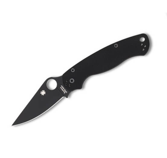 Spyderco Para military 2 con mango de G10 y hoja negra de acero C...