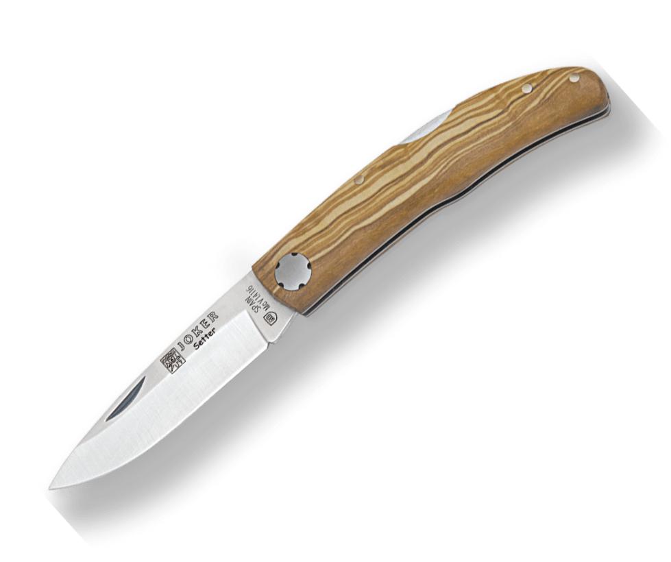 Navaja Joker Setter con mango de madera de olivo