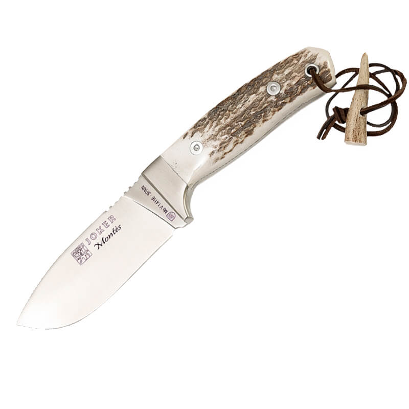 Faca de caça Joker Montés com cabo de chifre de veado com reforço...