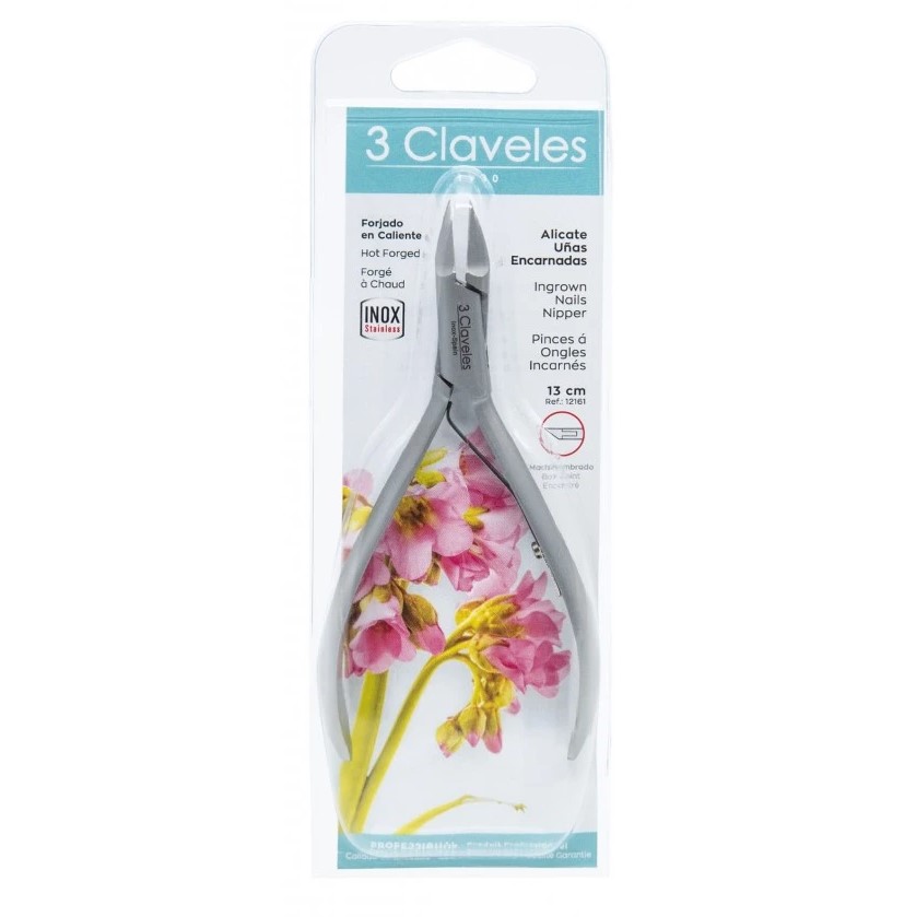Alicate para uñas encarnadas acero inoxidable y cobalto 3 Claveles de 13 cm