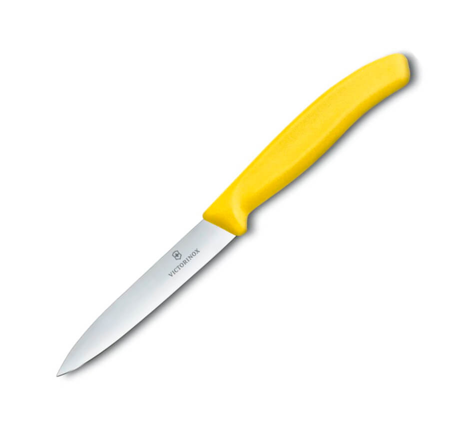 Cuchillo para verdura Victorinox de mango amarillo con filo liso ...